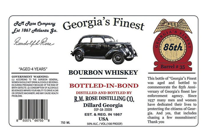 R.M. Rose Georgia's Finest Bottled in Bond Bourbon Whiskey