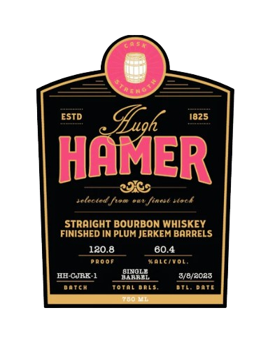 Hugh Hamer Finished in Plum Jerkem Barrels Straight Bourbon Whiskey at CaskCartel.com