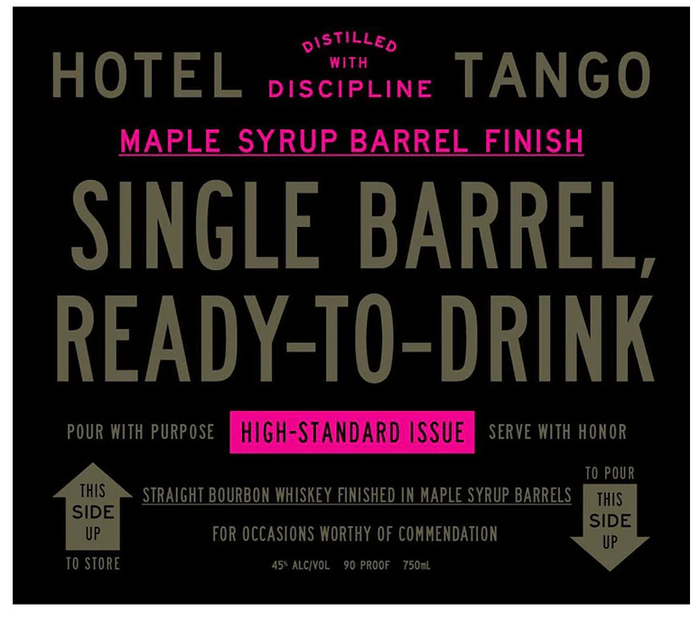 Hotel Tango Single Barrel Maple Syrup Finish Straight Bourbon Whiskey
