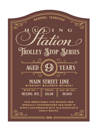 Huling Station Trolley Stop Series 9 Year Old Main Street Line Straight Bourbon Whiskey
