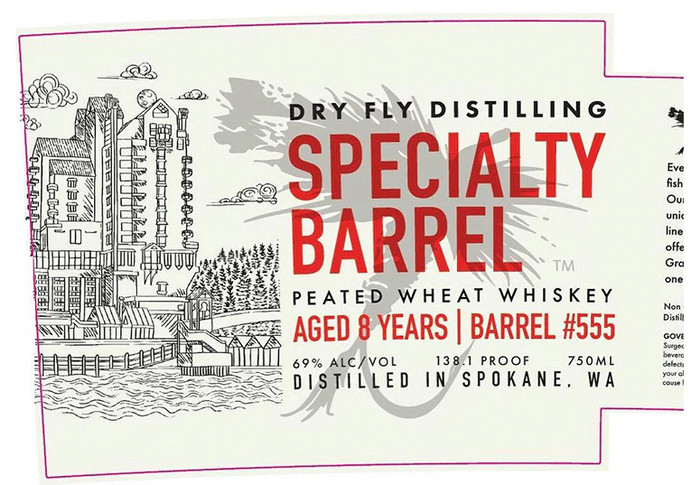 Dry Fly Specialty Barrel 8 Year Old Barrel #555 Peated Wheat Whisky