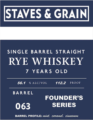 Staves and Grain Founders Series 7 Year Old Straight Rye Whiskey at CaskCartel.com