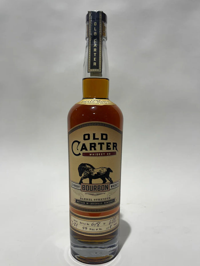 Old Carter Very Small Batch 2-KY Barrel strength Straight Bourbon 118 Proof Bottle 618 of 688