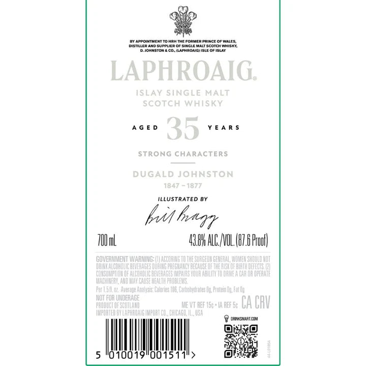 Laphroaig 35 Year Old Strong Characters Dugald Johnston Single Malt Scotch Whisky | 700ML at CaskCartel.com