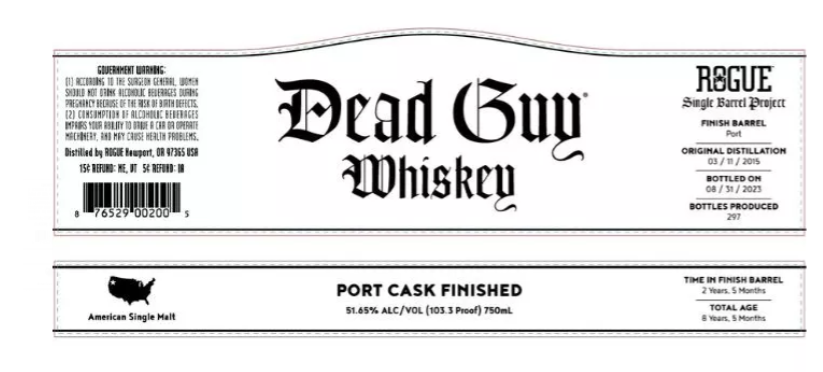 Rogue Spirits Single Barrel Project Port Cask Finished Dead Guy Whisky at CaskCartel.com