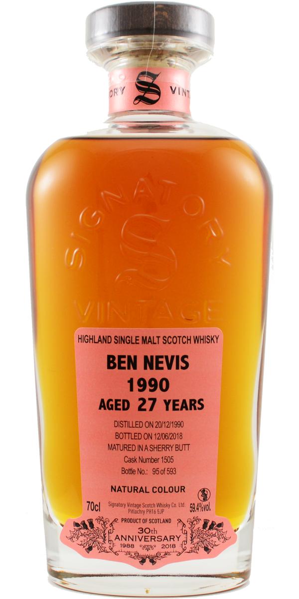 Ben Nevis 27 Year Old 1990 30th Anniversary Signatory Vintage Single Malt Scotch Whisky | 700ML at CaskCartel.com