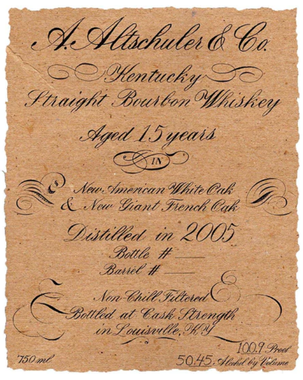 Woodwork Distillery A. Altschuler & Co 15 Year Old With New French oak Kentucky Straight Bourbon Whiskey at CaskCartel.com