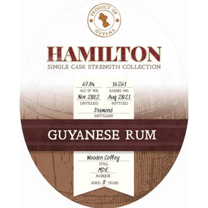 Hamilton Demerara #16261 by Diamond Distillery Guyana 2012 at CaskCartel.com