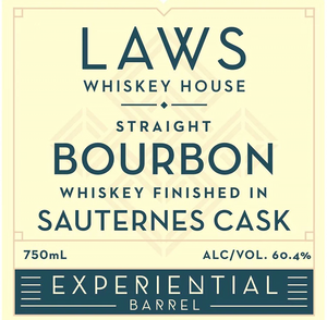 Laws House Experiential Barrel Sauternes Cask Straight Bourbon Whiskey at CaskCartel.com