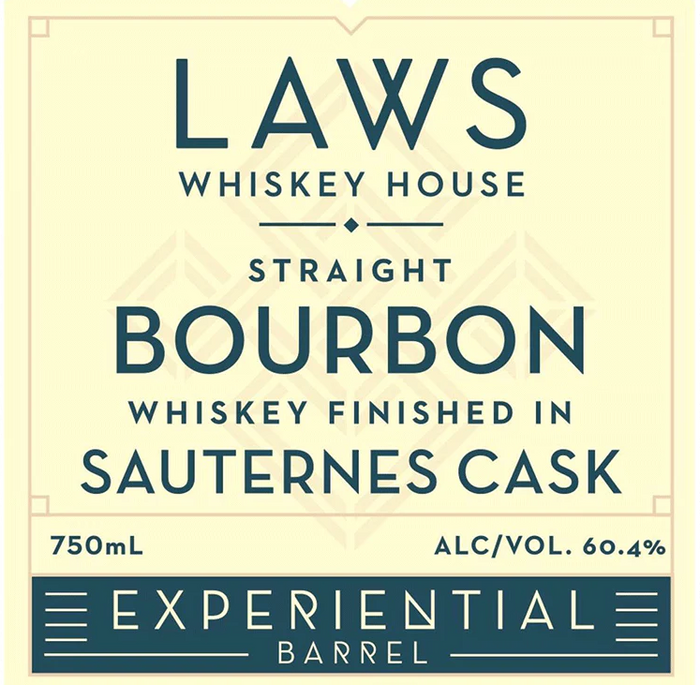 Laws House Experiential Barrel Sauternes Cask Straight Bourbon Whiskey