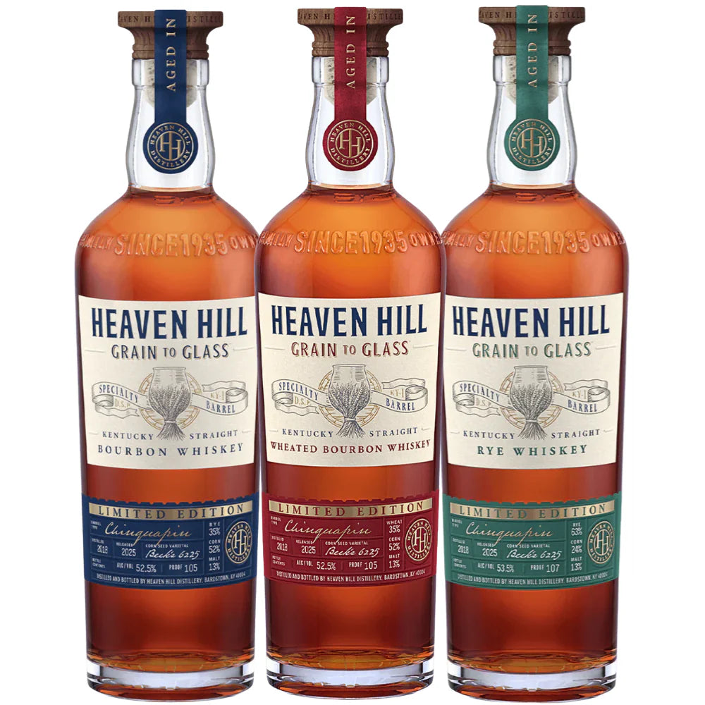 Heaven Hill Grain to Glass Chinquapin Barrel Trifecta | 2025 Limited Edition | (3) Bottle Bundle at CaskCartel.com