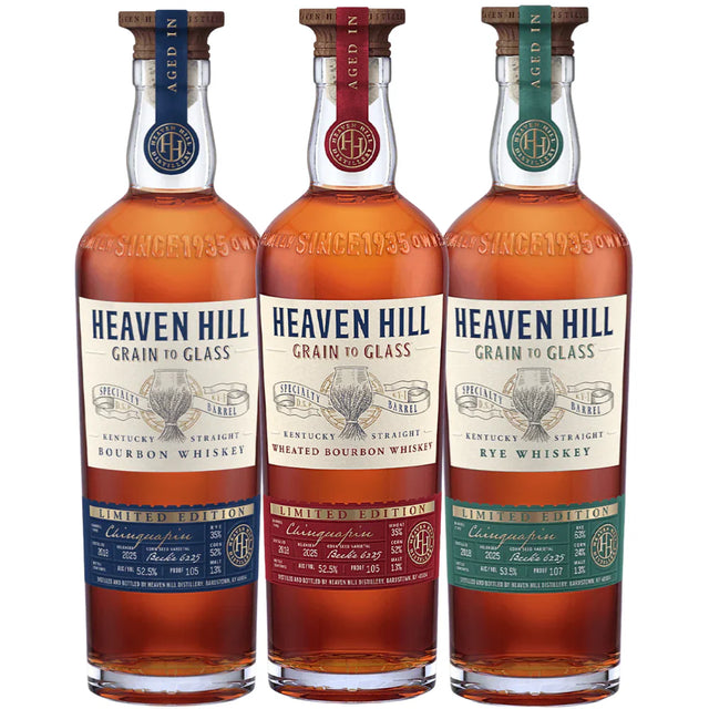 Heaven Hill Grain to Glass Chinquapin Barrel Trifecta | 2025 Limited Edition | (3) Bottle Bundle at CaskCartel.com