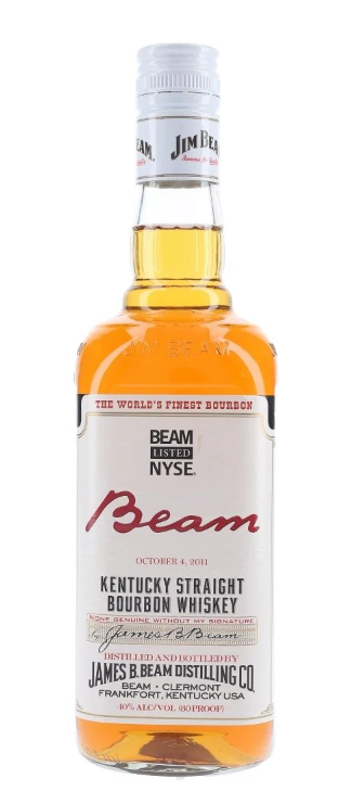 Jim Beam White Label Beam Listed NYSE Kentucky Straight Bourbon Whiskey at CaskCartel.com