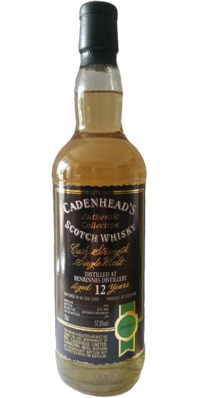 Benrinnes 12 Year Old Cadenhead's Authentic Collection Single Malt Scotch Whisky at CaskCartel.com