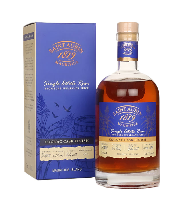 St. Aubin Cognac Cask Finish Rum | 500ML at CaskCartel.com