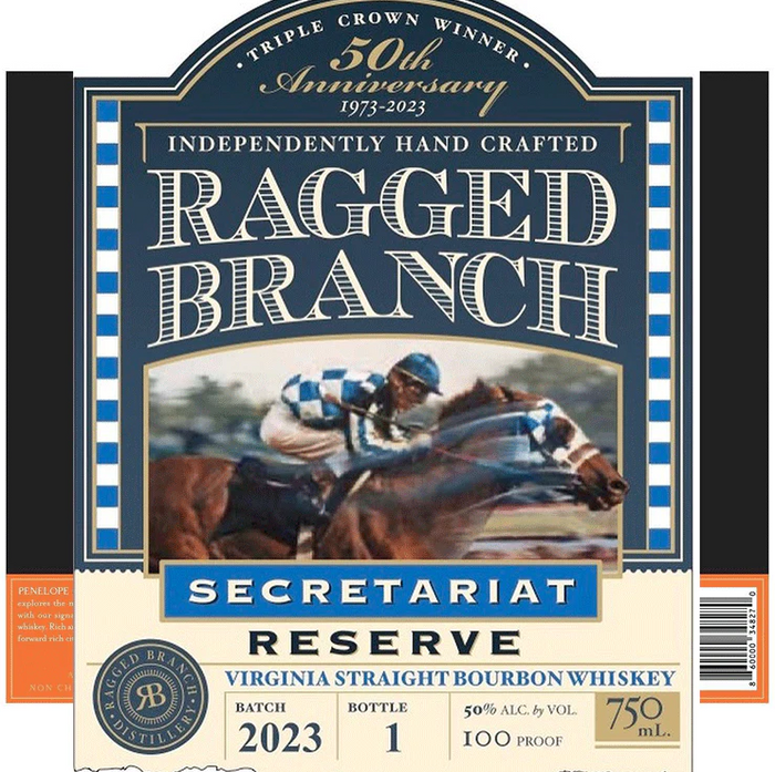 Ragged Branch Secretariat Reserve Bottled in Bond Virginia Straight Bourbon Whiskey