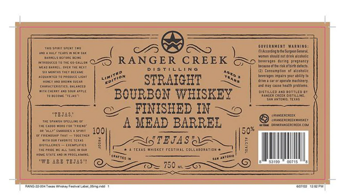 Ranger Creek Finished in Mead Barrel Texas Straight Bourbon Whiskey