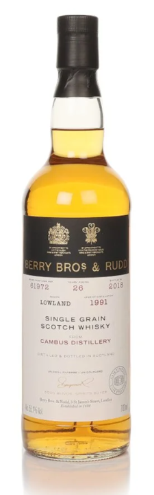 Cambus 26 Year Old 1991 Cask #61972 Berry Bros. & Rudd Single Grain Scotch Whisky | 700ML