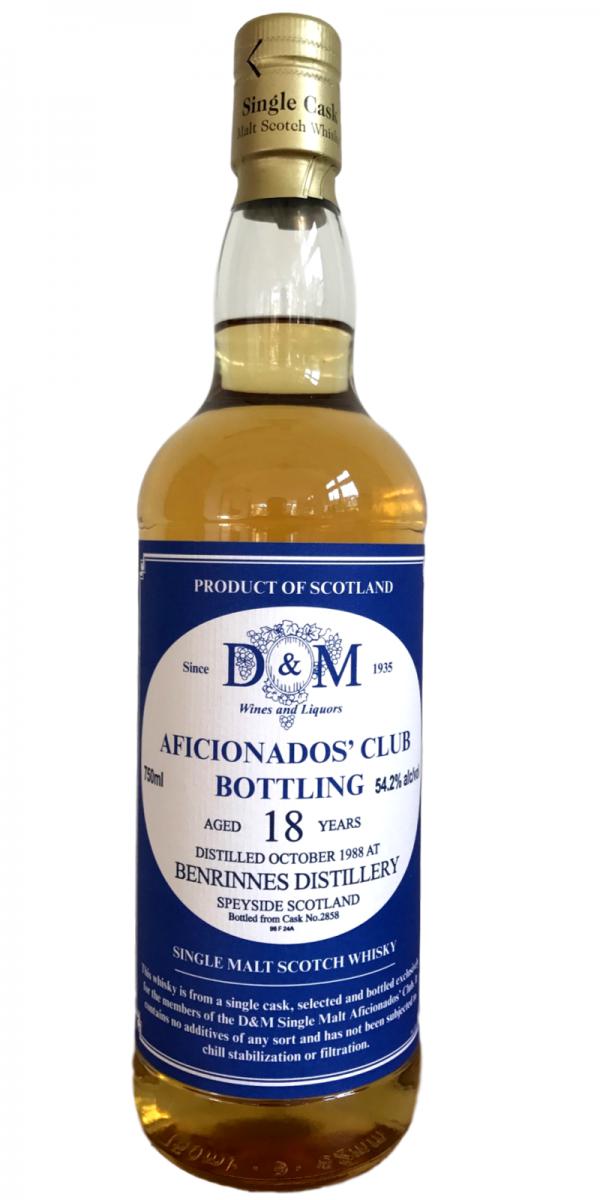 Benrinnes 18 Year Old D&M Afficionado's Club Single Malt Scotch Whisky at CaskCartel.com