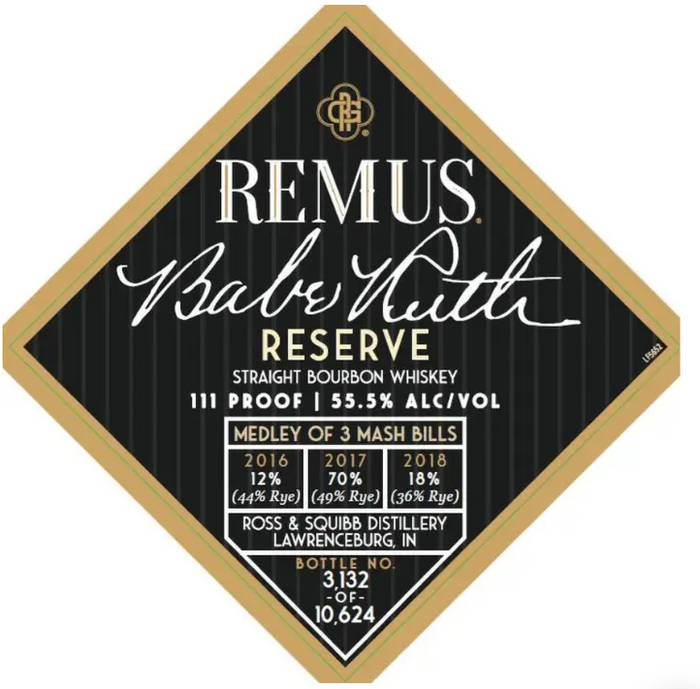 George Remus Babe Ruth Reserve Straight Bourbon Whisky