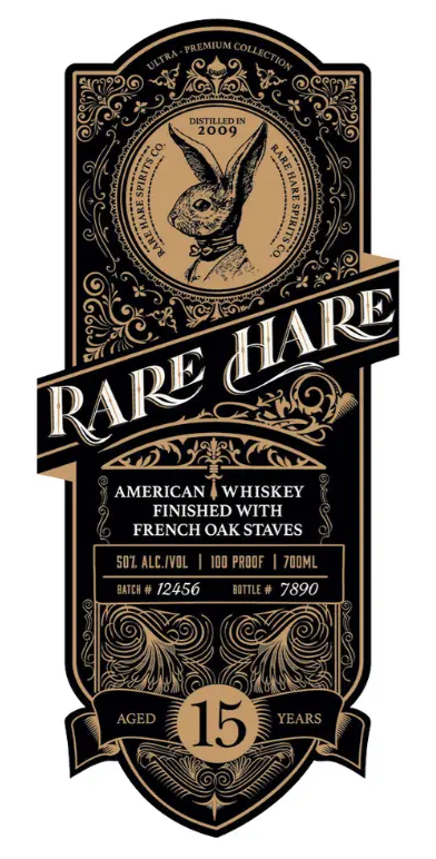 Rare Hare 15 Year Old French Oak Stave Finish American Whisky