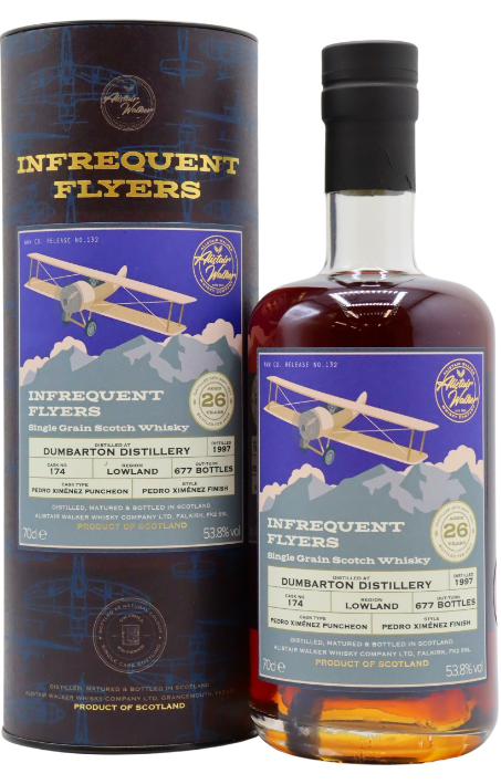 Dumbarton 26 Year Old Infrequent Flyers Pedro Ximenez Finish 1997 Single Grain Scotch Whisky | 700ML at CaskCartel.com
