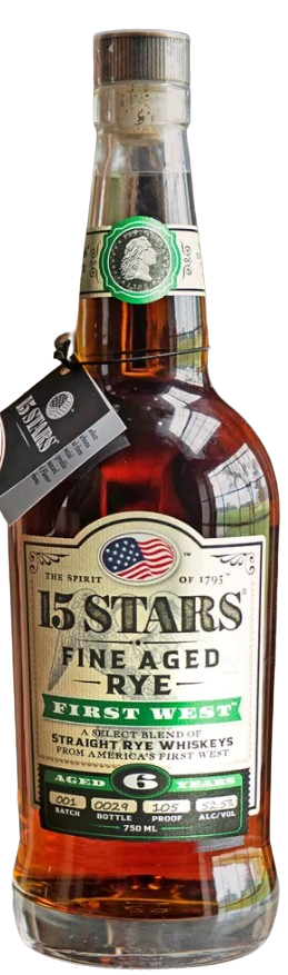 15 Stars | Fine Aged Rye | First West 6 Year Old | Blended Straight Rye Whiskey Bourbon | 2024 Limited Release