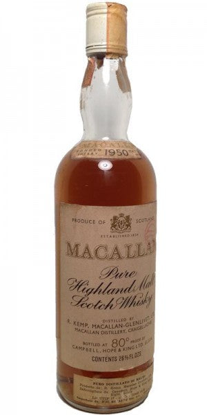 Macallan 1950 15 Year Old 80 Proof R.Kemp Scotch Whisky