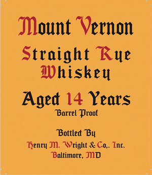 Mount Vernon 14 Year Old Straight Rye Whiskey at CaskCartel.com