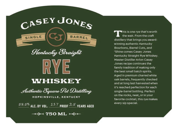 Casey Jones Kentucky Straight Rye Whisky