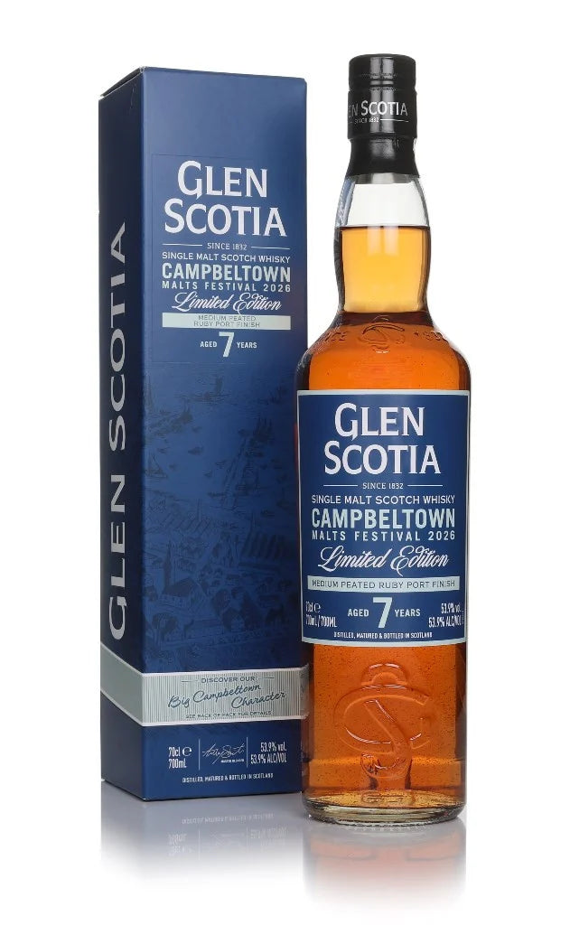 Glen Scotia 7 Year Old (Medium Peated Ruby Port Finish) - Campbeltown Malts Festival 2026 Single Malt Scotch Whisky | 700ML at CaskCartel.com