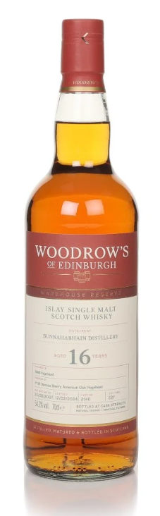 Bunnahabhain 16 Year Old 2007 Cask #2140 - Woodrow's of Edinburgh Single Malt Scotch Whisky | 700ML at CaskCartel.com