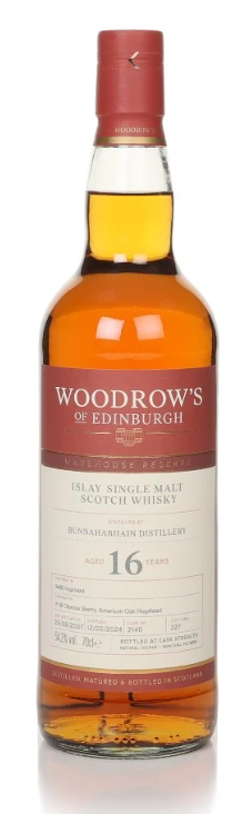 Bunnahabhain 16 Year Old 2007 Cask #2140 - Woodrow's of Edinburgh Single Malt Scotch Whisky | 700ML