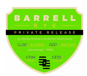 Barrell Rye Private Release Finished in an Oloroso Sherry Barrel at CaskCartel.com