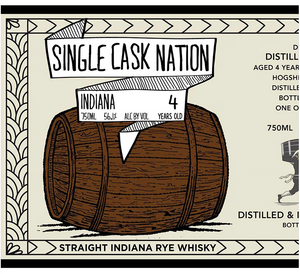 Single Cask Nation 4 Year Old Straight Indiana Rye Whiskey at CaskCartel.com