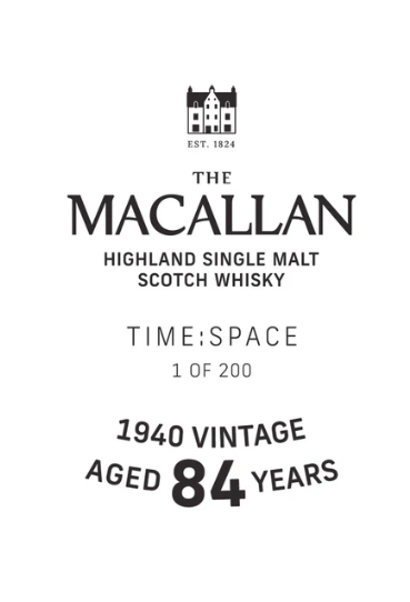 The Macallan Time Space 84 Year Old 1940 Vintage Single Malt Scotch Whisky | 700ML
