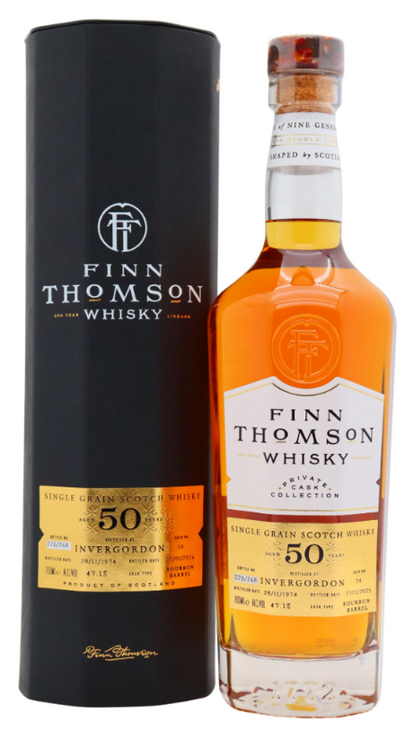 Invergordon Finn Thomson Single Cask 50 Year Old · 1974 Vintage Single Grain Scotch Whisky | 700ML at CaskCartel.com