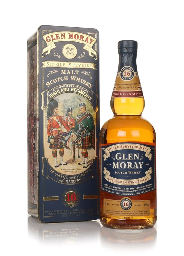 Glen Moray 16 Year Old Highland Regiments The Queen's Own Cameron Highlanders 1980s Single Malt Scotch Whisky | 700ML at CaskCartel.com