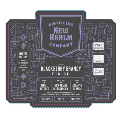 New Realm 4 Year Old Blackberry Brandy Finish Bourbon Whiskey