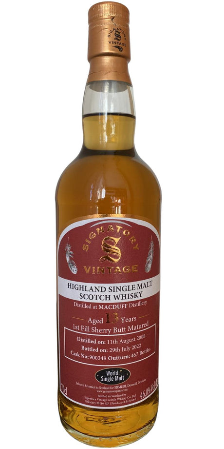 Macduff 2008 (Signatory Vintage) (13 Year Old) World Single Malt Whisky | 700ML at CaskCartel.com