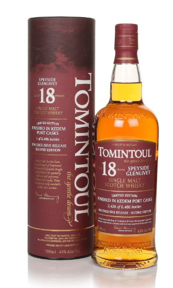 Tomintoul 18 Year Old Kedem Port Casks Finish Single Malt Scotch Whisky | 700ML