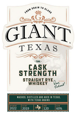 Giant Texas Cask Strength Rye Whisky at CaskCartel.com