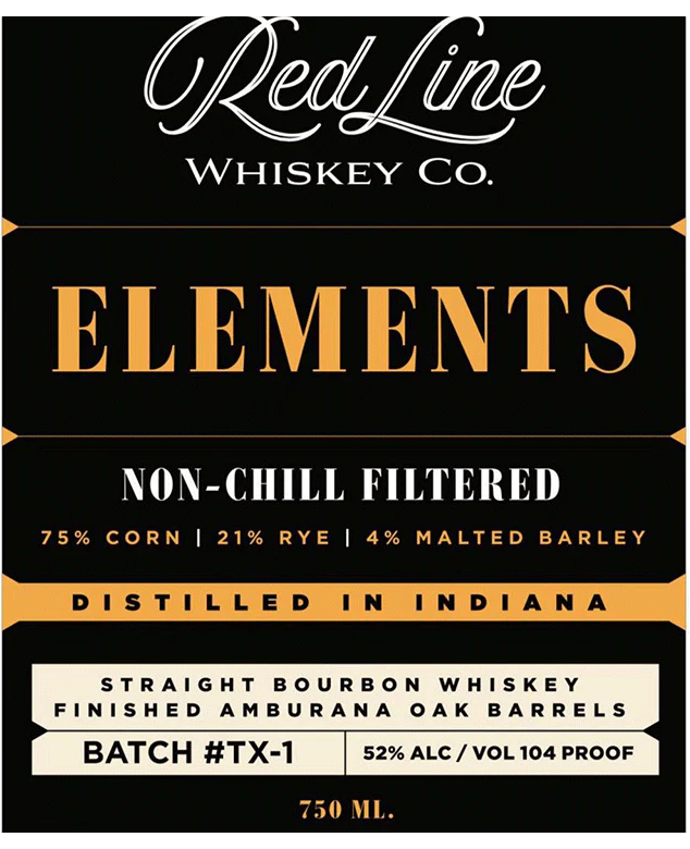 Red Line Elements Finished in Amburana Oak Barrels Straight Bourbon Whiskey