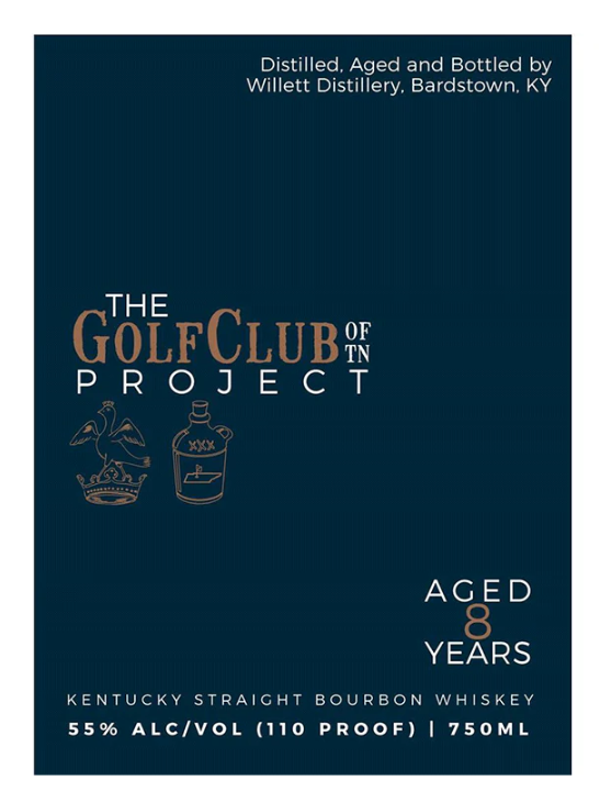 The Golf Club of TN Project 8 Year Old Willett Kentucky Straight Bourbon Whiskey