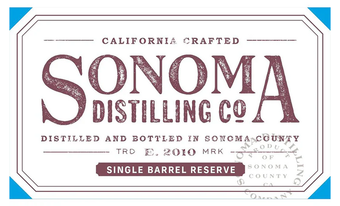 Sonoma Single Barrel Reserve Cask Strength 4 Year Old Straight Bourbon Whiskey