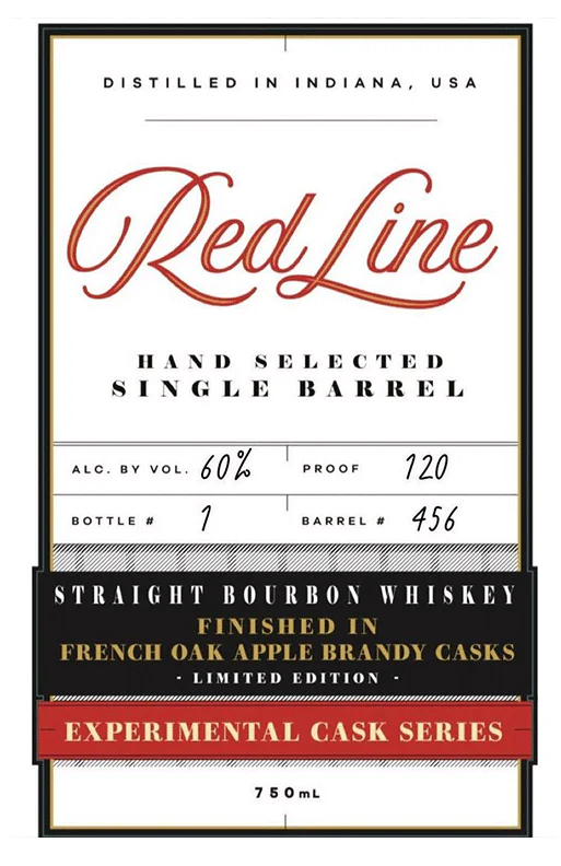 Red Line Experimental Cask Finished in French Oak Apple Brandy Casks Straight Bourbon Whiskey