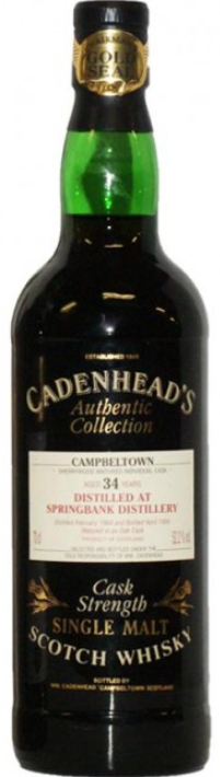 Springbank 1964 Cadenhead's 34 Year Old Sherry Wood Single Malt Scotch Whisky at CaskCartel.com