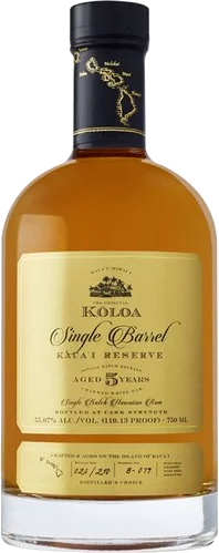 Koloa Kaua'i Reserve Single Barrel 5 year aged Barrel Strength Hawaiian Rum at CaskCartel.com