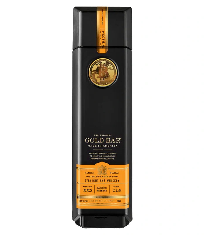 Gold Bar Bitcoin Satoshi Reserve Limited Edition Rye Whiskey at CaskCartel.com