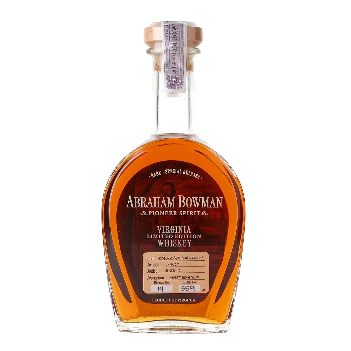 A. Smith Bowman Abraham Bowman 9 Year Old Virginia Wheat Bourbon Whiskey at CaskCartel.com
